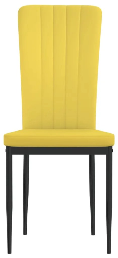 Cadeiras de jantar 2 pcs veludo amarelo mostarda