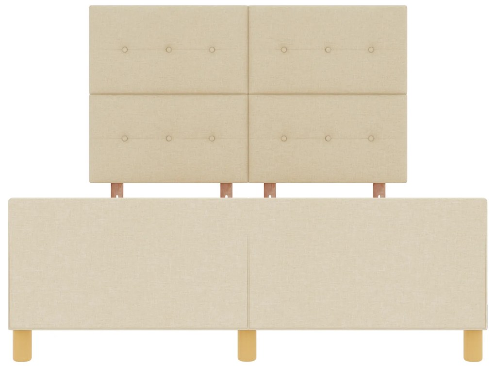 Cama vidaXL Creme 160x200 cm Tecido
