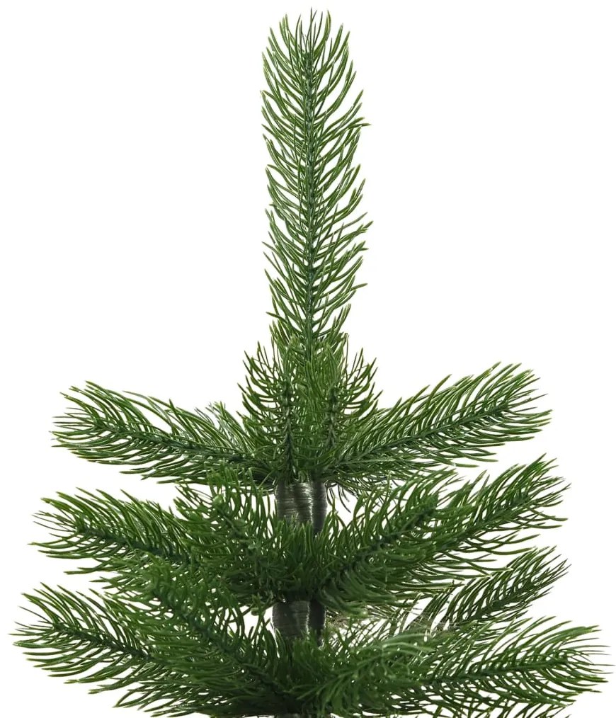 Árvore de Natal artificial fina com suporte PE 240 cm