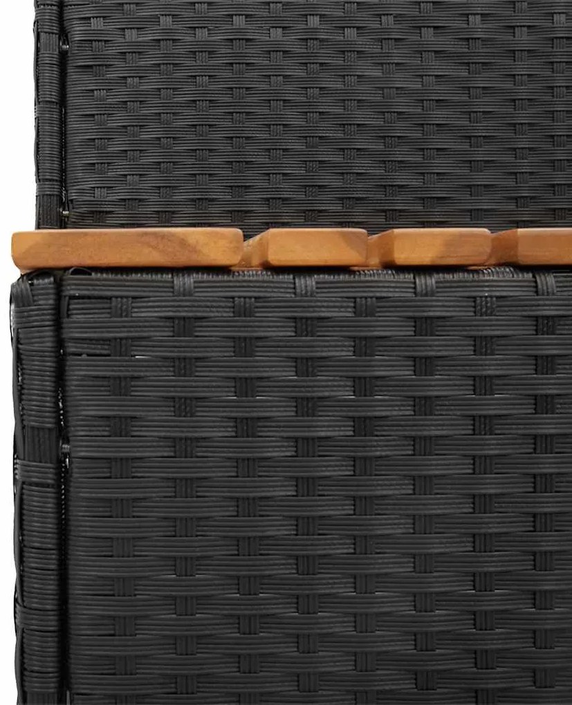 Degrau p/ hidromassagem 100x50x50,5 cm PE e acácia maciça preto
