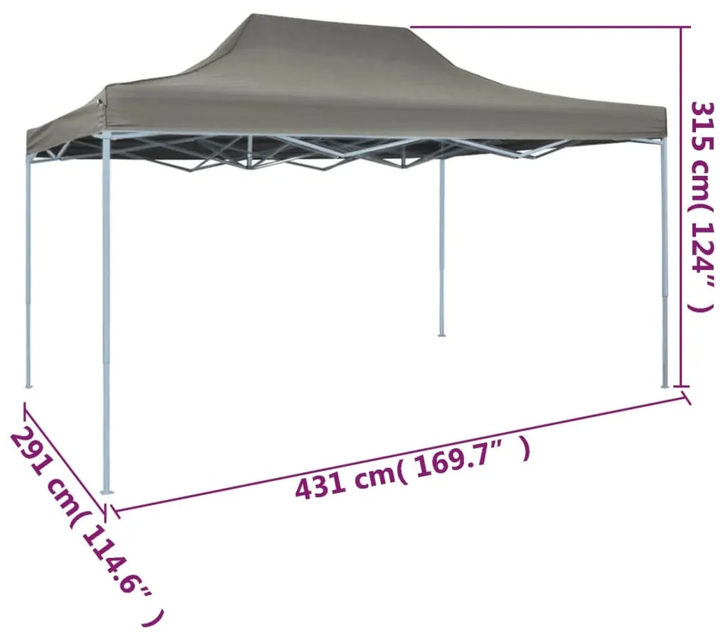 Tenda 3x4 m Paddock Dobrável Pop-Up - Cinzento