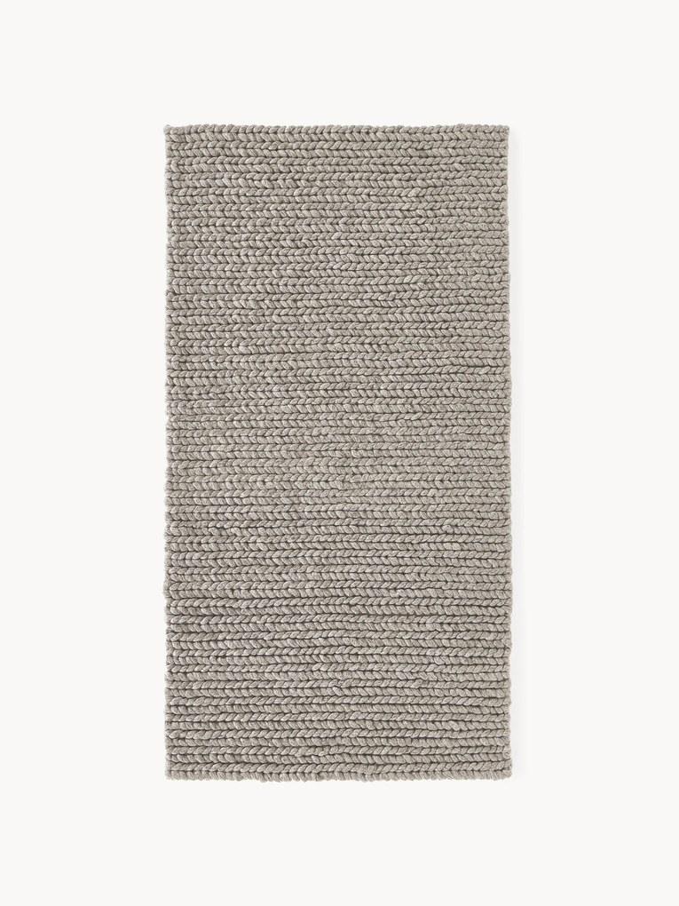 Tapete de lã com textura entrançada Bruna