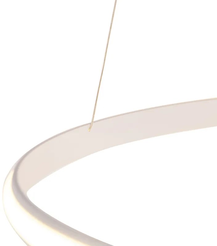 Candeeiro de suspensão moderno branco 74 cm com LED regulável - Rowan Moderno