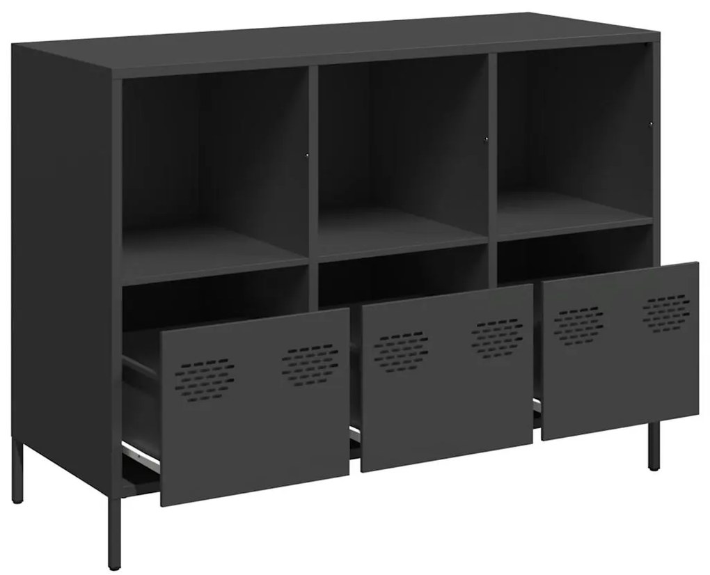 Aparador 101,5x39x73,5 cm aço laminado a frio preto