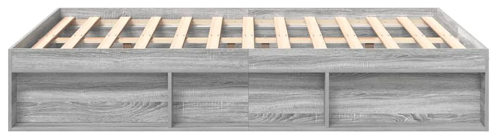 Estrutura de cama de casal 135x190 cm cinzento sonoma