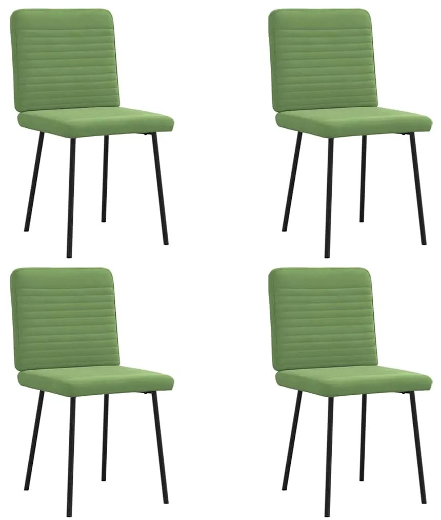 Cadeiras de jantar 4 pcs veludo verde-claro