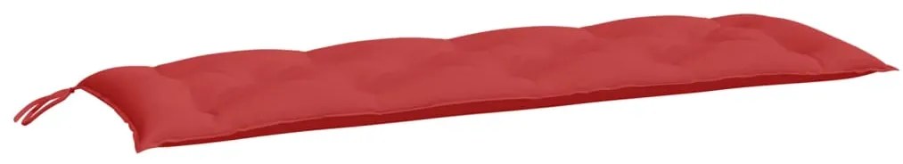 Almofadões banco jardim 2 pcs 150x50x7cm tecido oxford vermelho