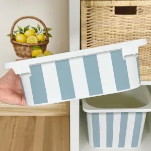Autocolante para caixa IKEA TROFAST - Riscas azuis e brancas