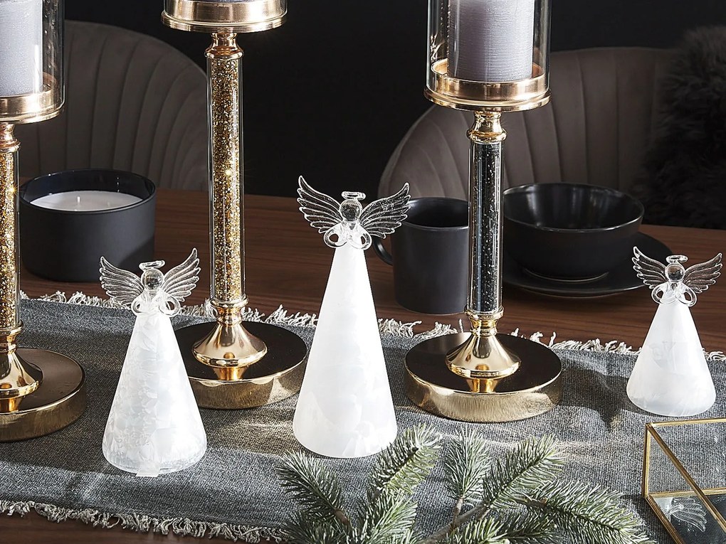 Conjunto de 3 figuras decorativas natalícias de anjos com iluminação LED KITTILA Beliani
