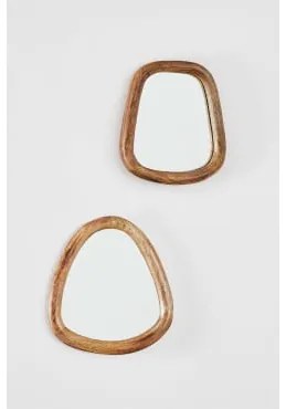 Conjunto De 2 Espelhos De Parede Em Madeira De Mangueira Gabael Design C - Sklum