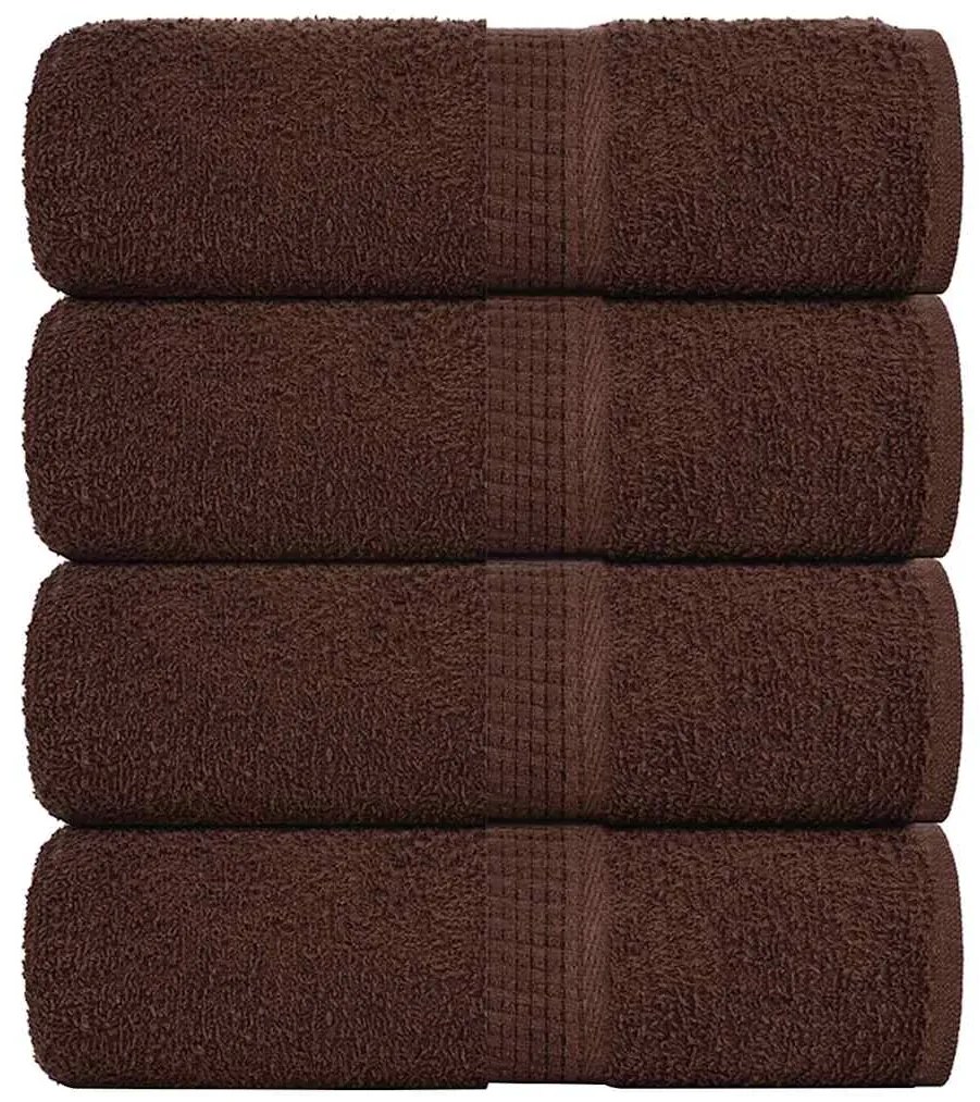 vidaXL Toalhas de bidé FROGN 4 pcs 30x50 cm 360 g/m² castanho