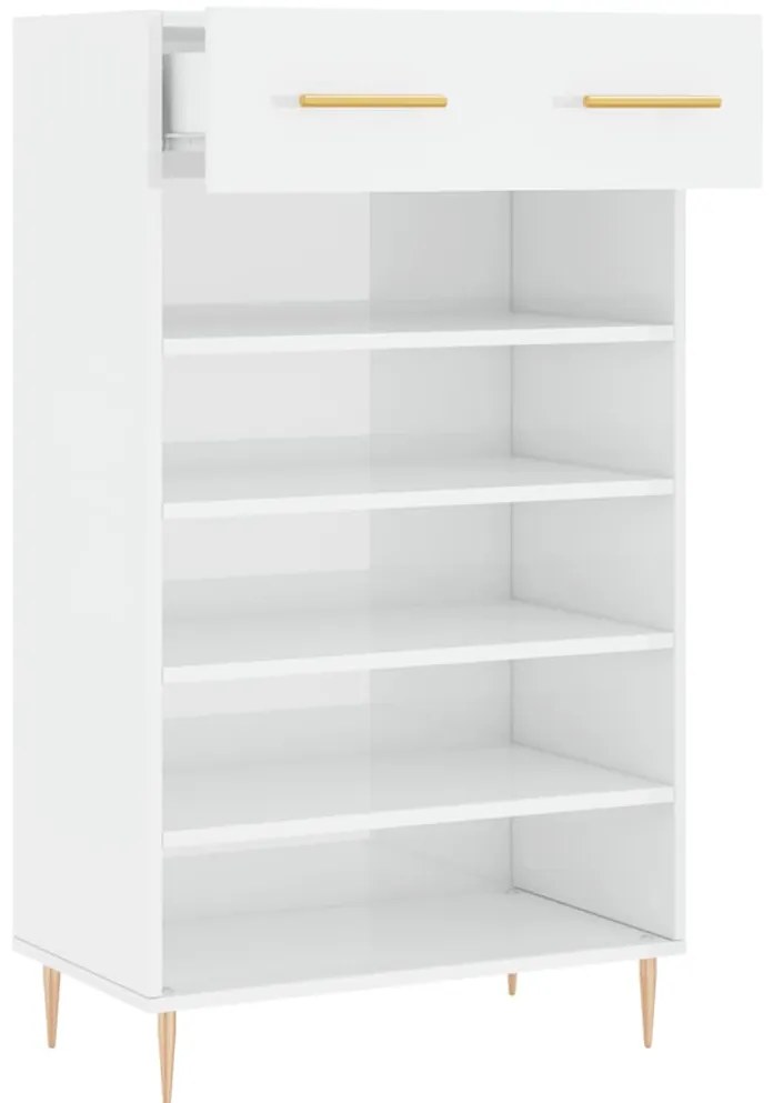Sapateira 60x35x105 cm derivados de madeira branco brilhante