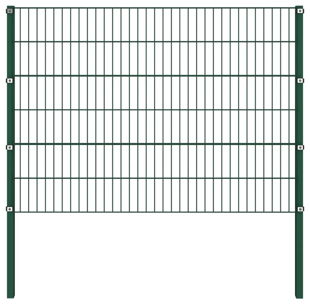 vidaXL Painel de vedação com postes ferro 1,7x1,2 m verde