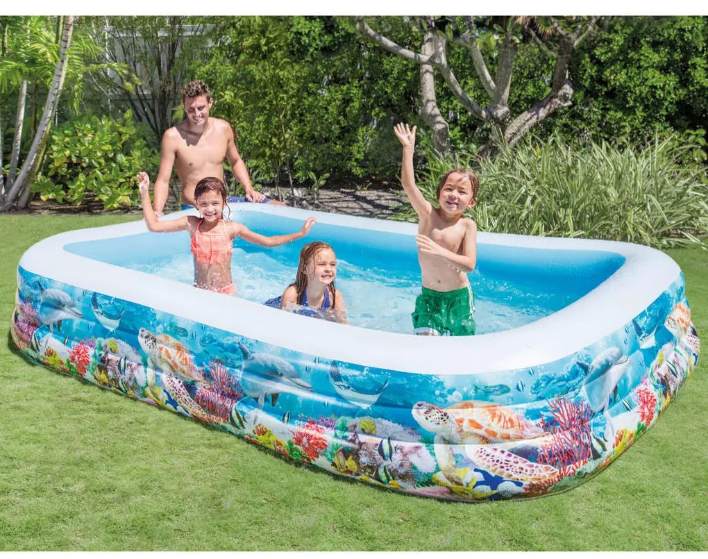 3202894 INTEX Piscina Swim Center Family 305x183x56 cm design vida marinha