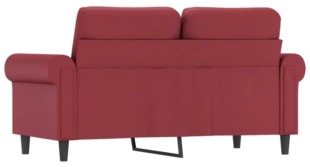 Sofá de 2 lugares 120 cm couro artificial vermelho tinto