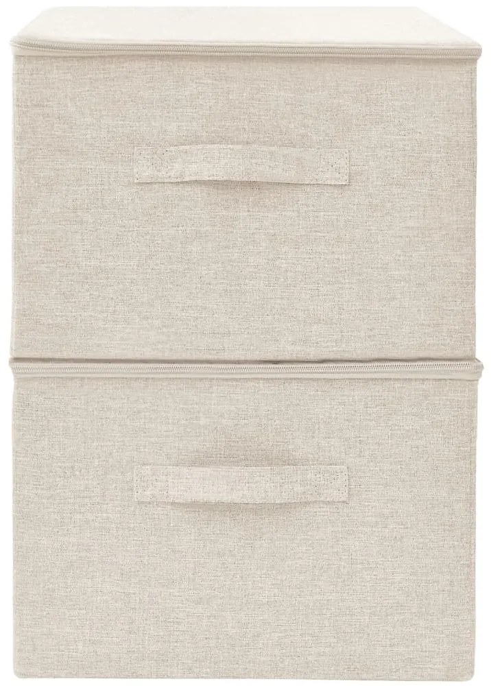 Caixas de arrumação 2 pcs 43x34x23 cm tecido creme