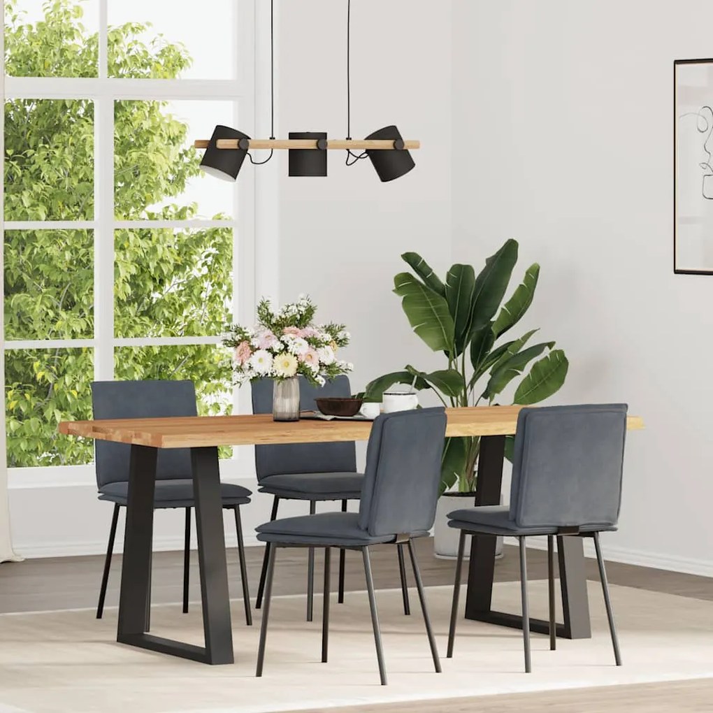 vidaXL Cadeiras de jantar 4 pcs veludo cinzento-escuro