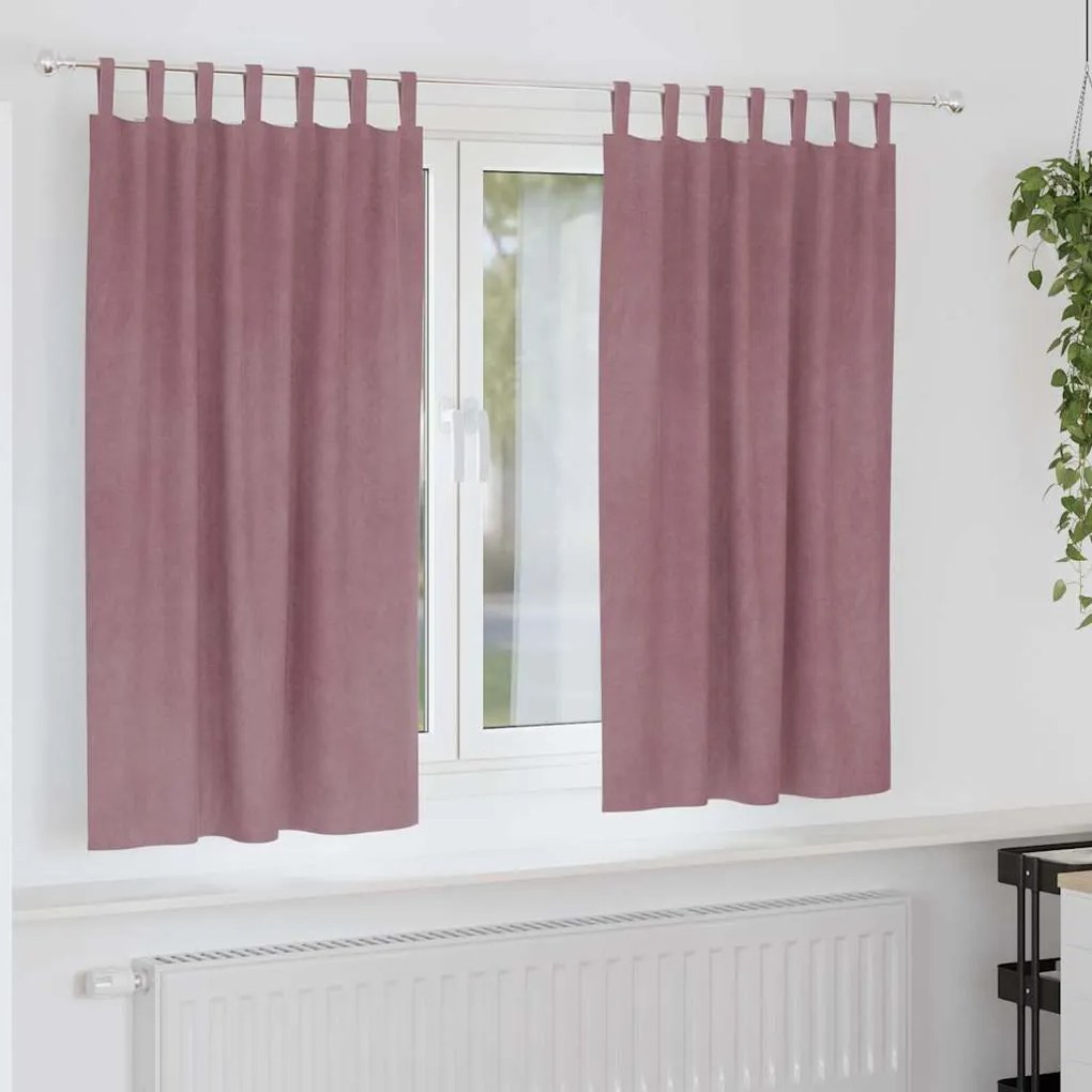 vidaXL Cortinas opacas 2 pcs Rosa Escuro 140 x 175 cm Veludo