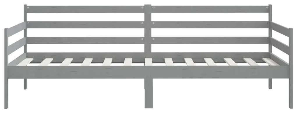Sofá-cama 90x200 cm madeira de pinho maciça cinzento
