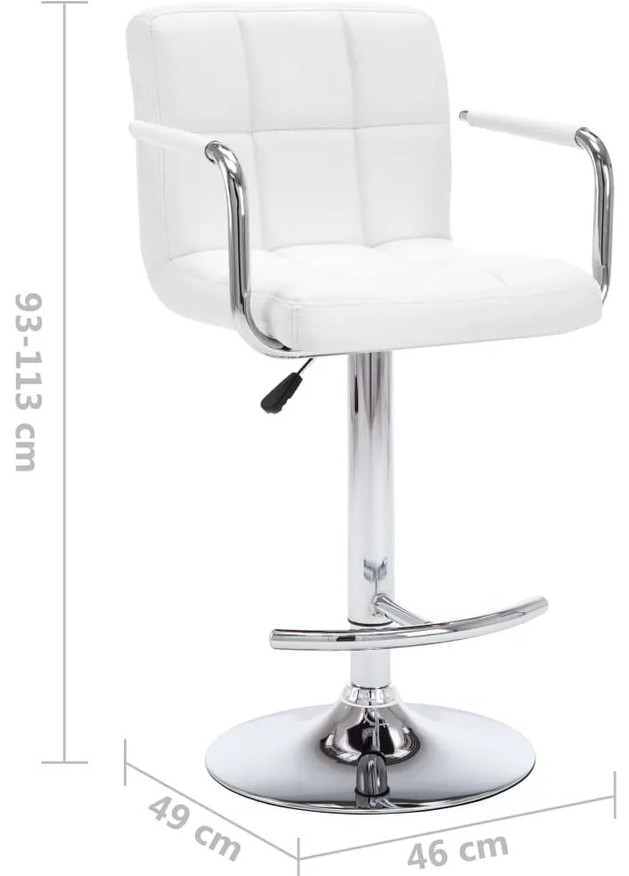 Bancos de bar 2 pcs couro artificial branco