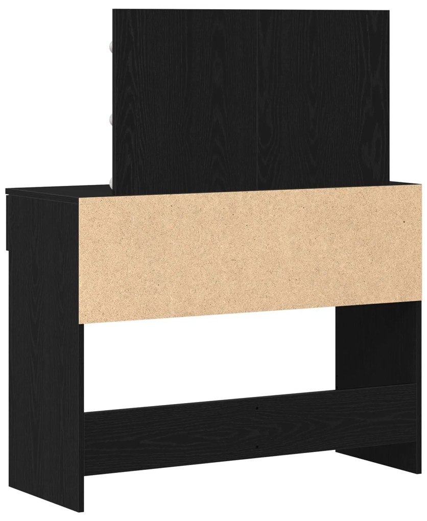 Toucador com LED Carvalho Preto 100x40x120 cm