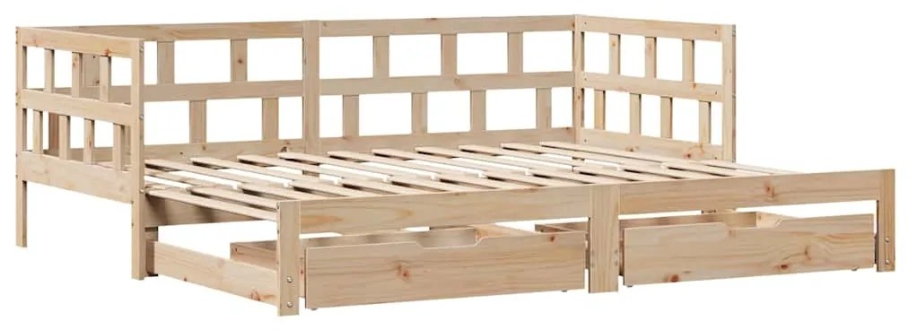 Sofá-cama com gavetão e gavetas sem colchão 90x200 cm