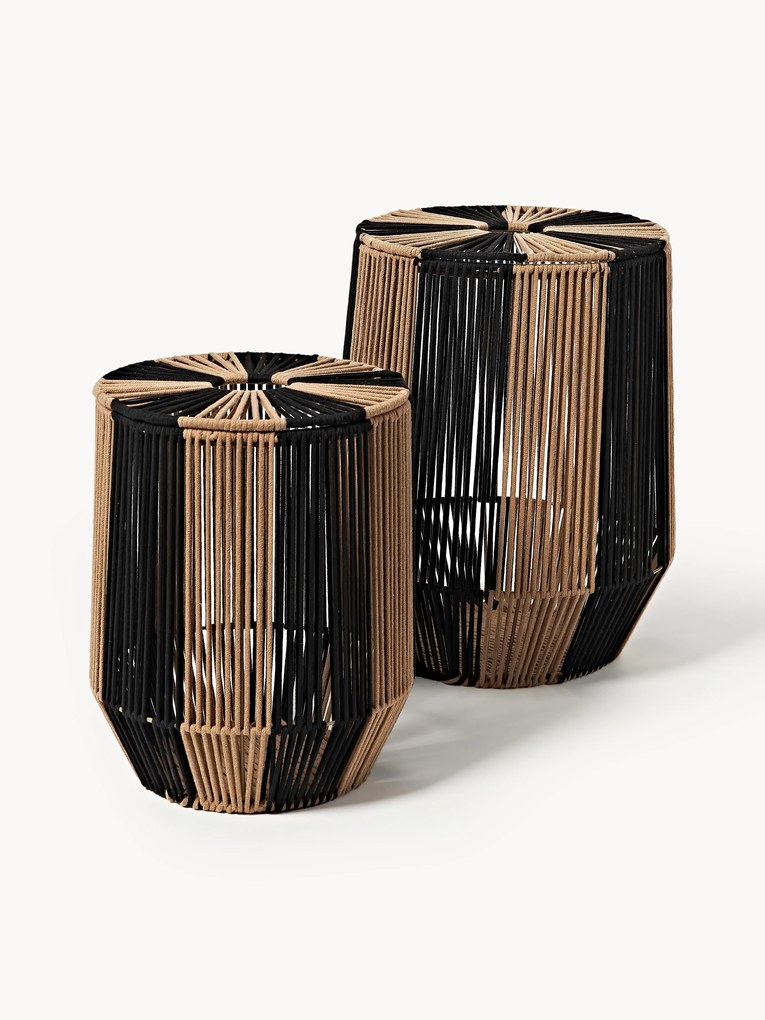Cestos de roupa em corda artesanais Gabe, conjunto de 2