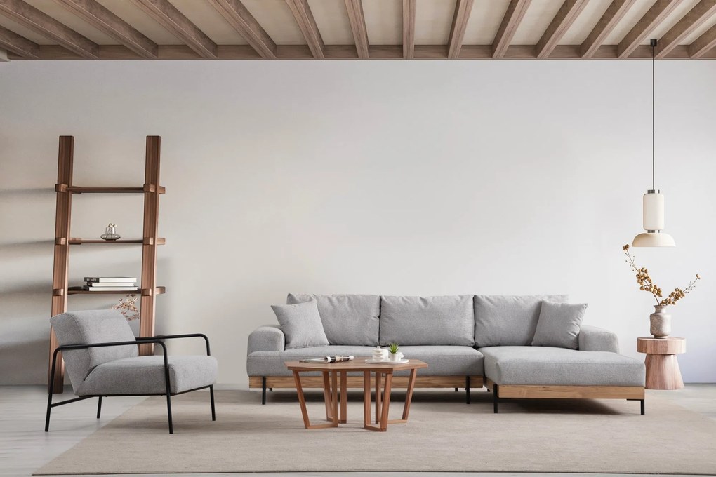 Sofá de Canto Eti – Cinzento – 280 x 170 cm