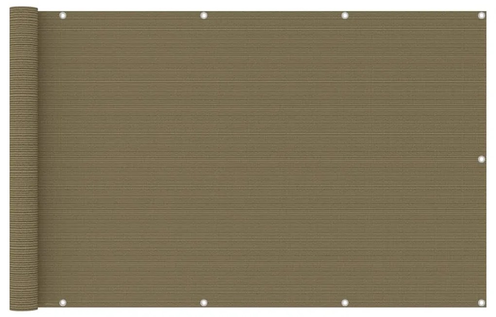 vidaXL Tela de varanda 120x400 cm PEAD cor cinzento-acastanhado