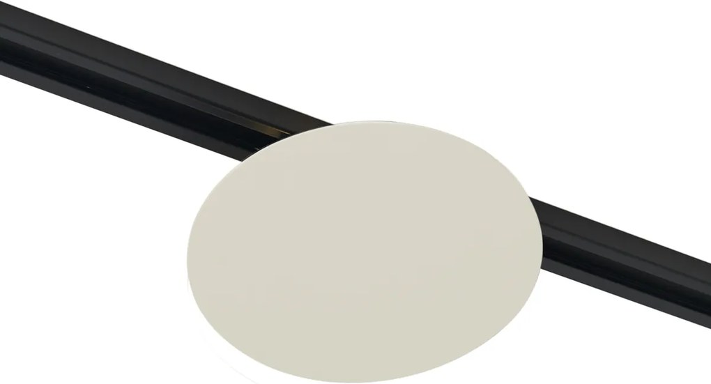 Plafon moderno bege para sistema de calhas de iluminação monofásico com 2 luzes - Iconic Pulley