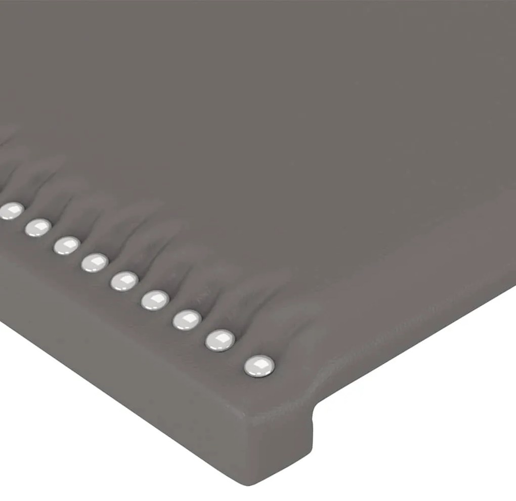 Cabeceira de cama c/ abas couro artificial 163x23x78/88cm cinza