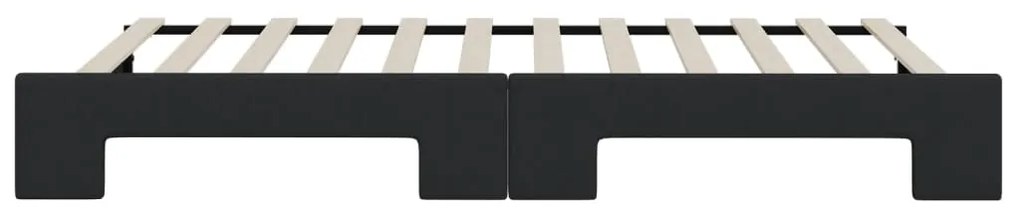 Sofá-cama com gavetão 100x200 cm tecido preto