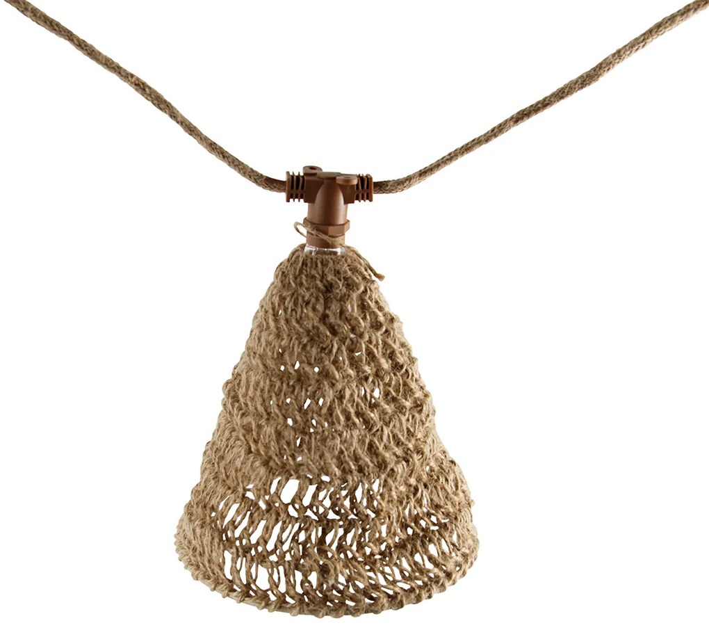 Cordão de luzes castanho 8m Incl. LED 10 luzes IP44 Recarregável a energia solar - Maro