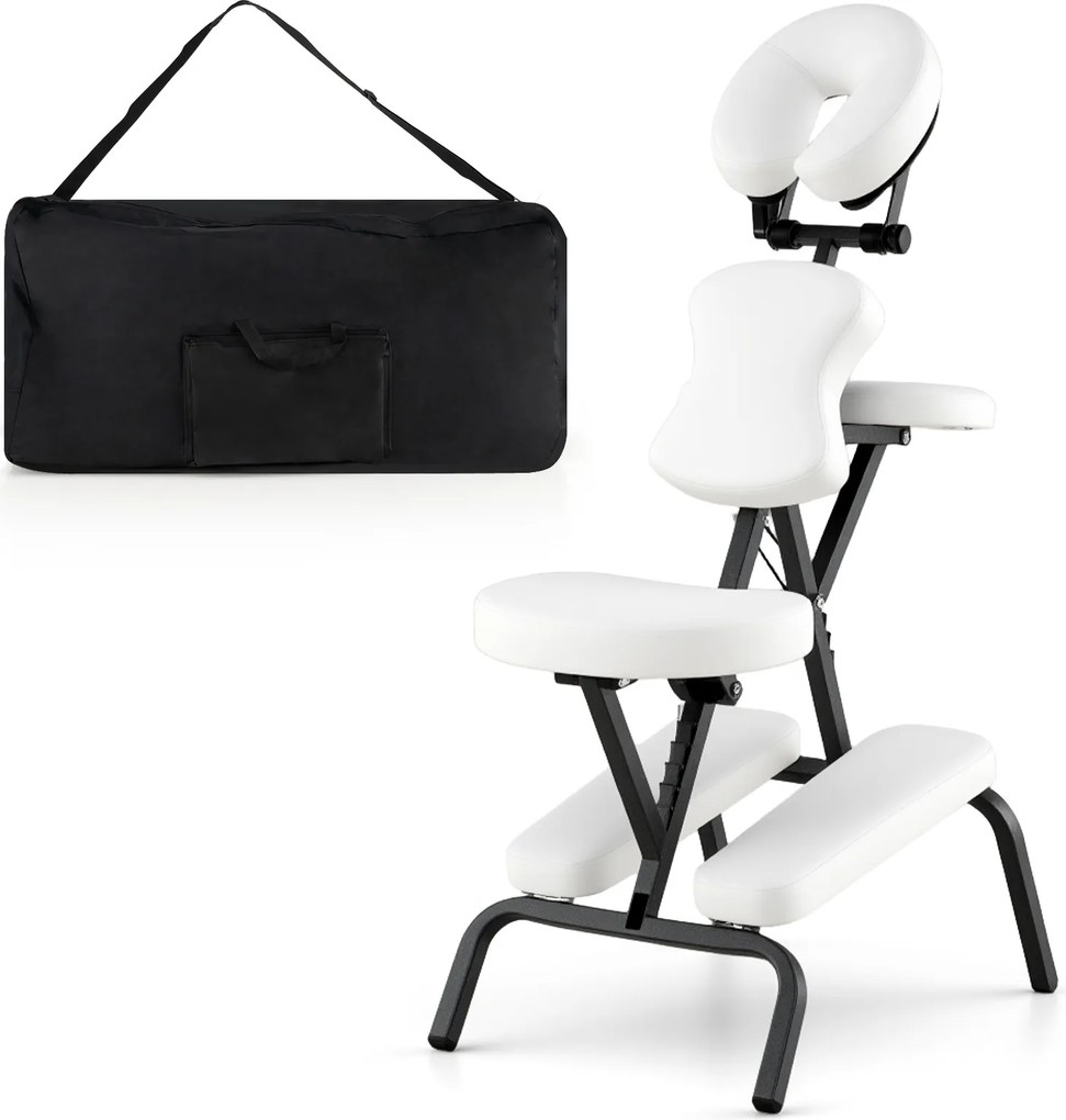Cadeira de massagem dobrável com altura ajustável, cadeira para tatuagem, estética e SPA, leve e portátil, com bolsa de transporte, 48 x 55 x 120 cm,