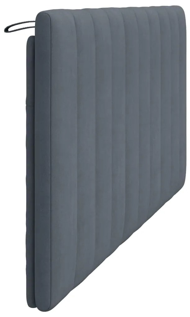 Almofadão de cabeceira 180 cm veludo cinzento-escuro