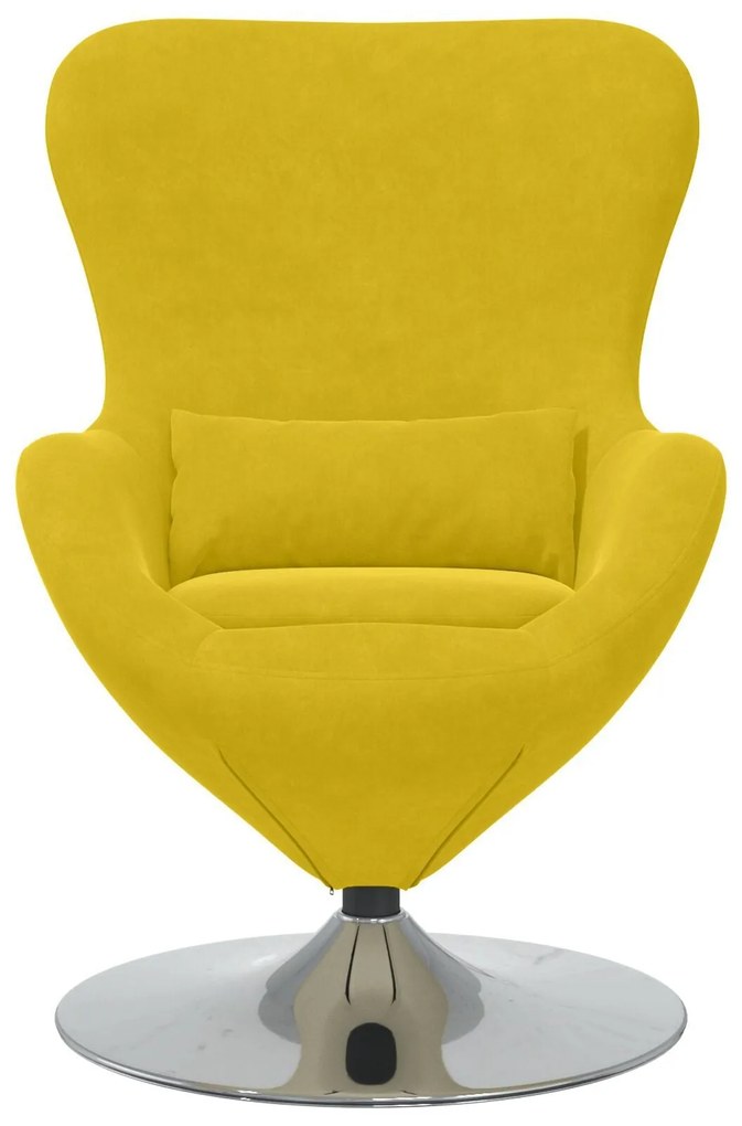 Cadeira de Ovo vidaXL Veludo Amarelo