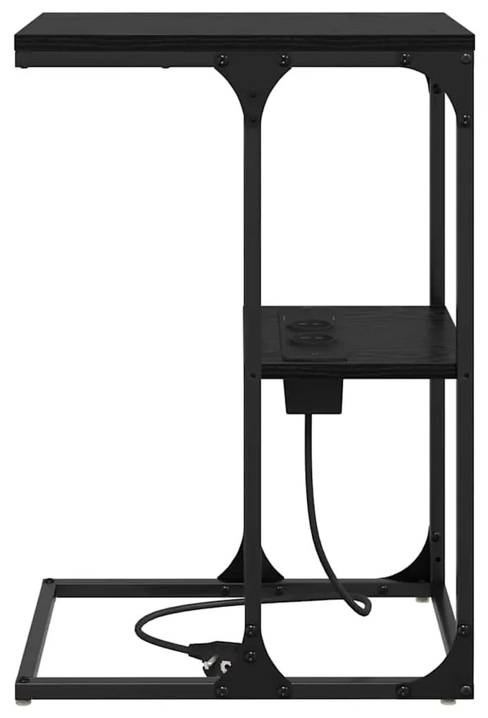 Mesa-de-cabeceira Carvalho Preto 41.5 x 26 x 60.5 cm