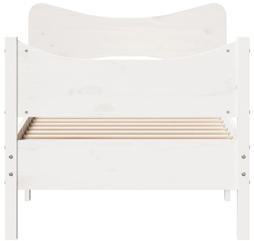 Cama sem colchão 75x190 cm madeira de pinho maciça branco