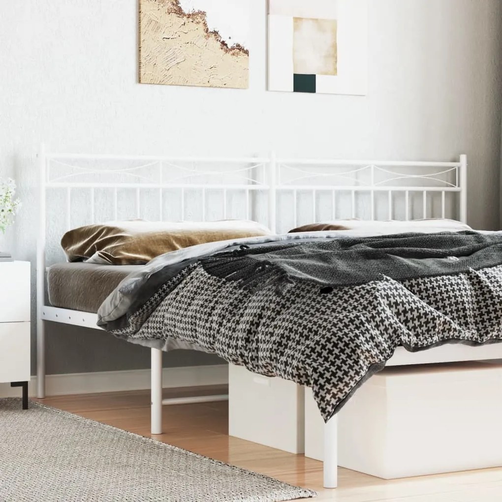 vidaXL Cabeceira de cama 180 cm metal branco