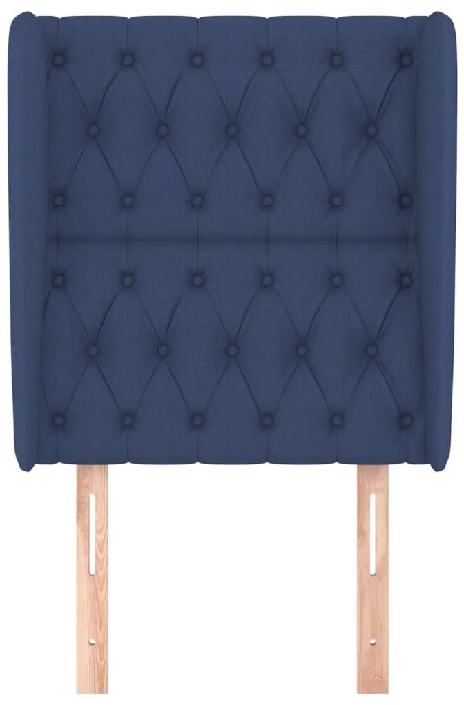 Cabeceira de cama c/ abas tecido 83x23x118/128 cm azul