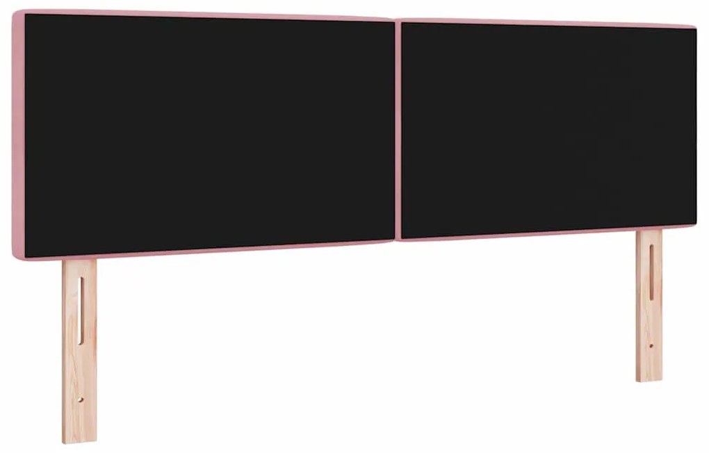 Cabeceira LED com botão de cristal, estofada em rosa, 80 cm, veludo.