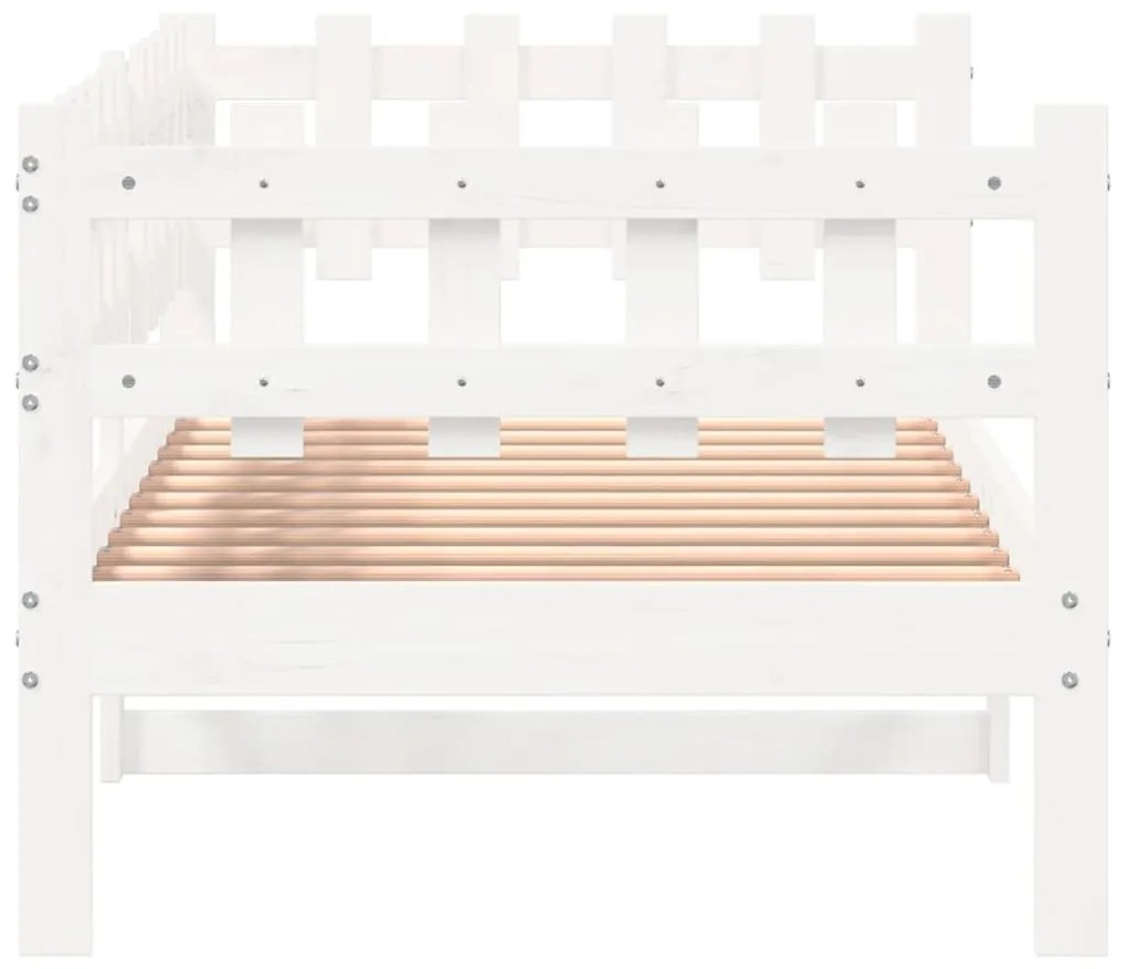 Sofá-cama sem colchão 90x190 cm madeira de pinho maciça branco