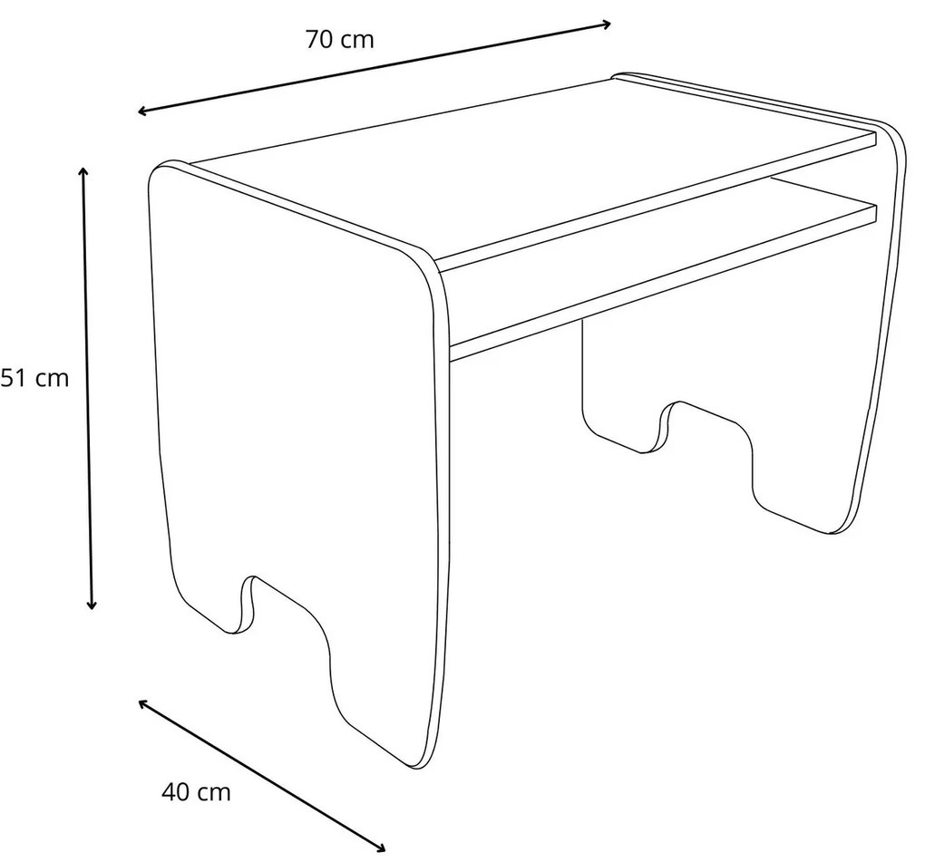 Conjunto de mesa e cadeira para crianças - branco/carvalho dourado artesanal
