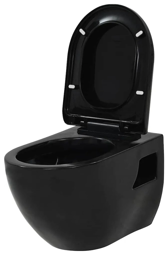 Sanita de parede com cisterna oculta, cerâmica, preto