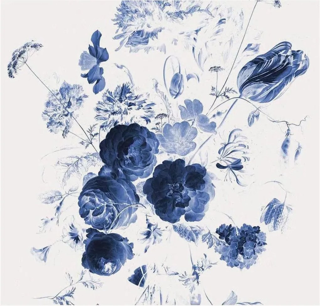Papel de parede não tecido Royal Blue Flowers I