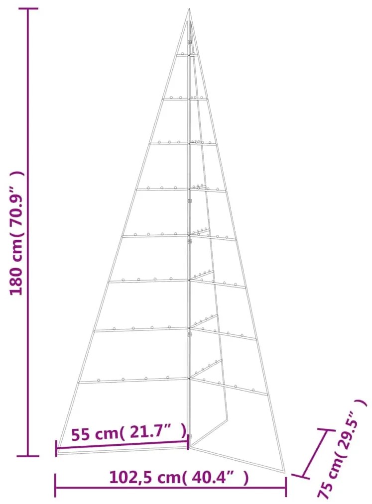 Árvore de Natal Piramide para Decoração em Metal - 180 cm