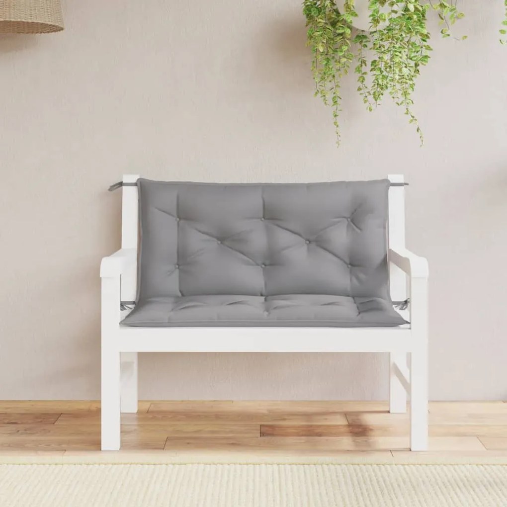 314993 vidaXL Almofadões banco jardim 2 pcs 100x50x7cm tecido oxford cinzento