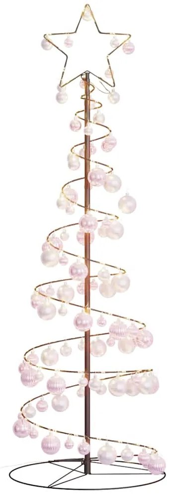 Árvore de Natal LED com Baubles 100 LEDs Branco Quente 150 cm