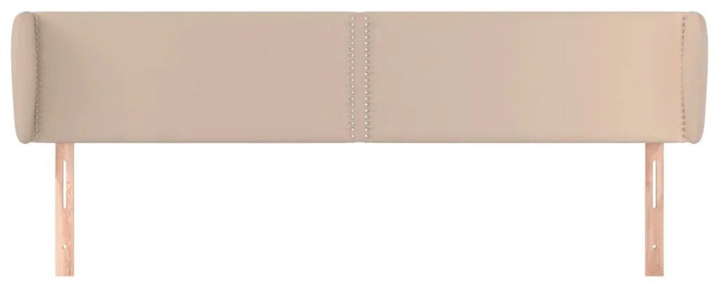 Cabeceira cama abas couro artificial 183x23x78/88 cm cappuccino
