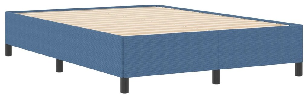Estrutura de Cama vidaXL Azul 140x200 cm em Tecido Canelado